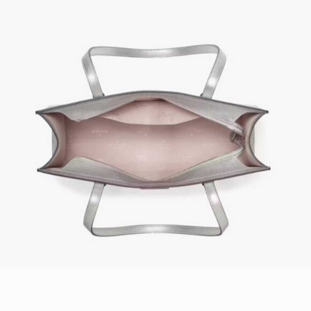 KATE SPADE-KENZIE METALLIC LARGE TOTE BAG NWT WITH DUSTY - Picture 10 of 11